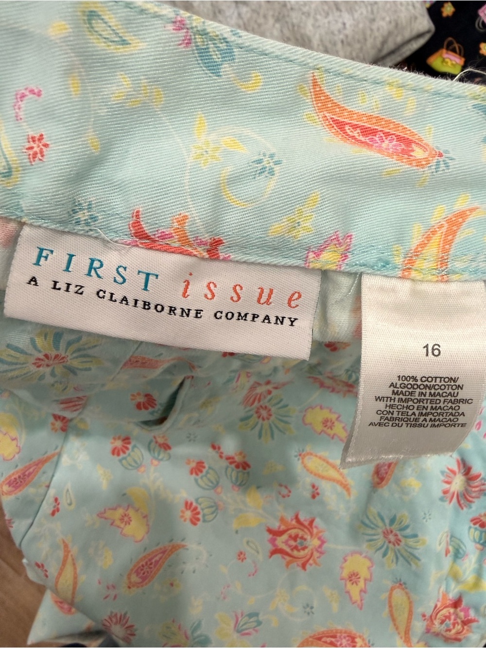 Liz Claiborne Light Blue Floral Girls Pajama Pants - Picture 4 of 4